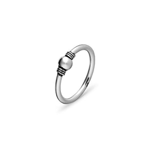 Ice Jewellery Sterling Silver Ball And Detail Ring - R1275K | Ice Jewellery Australia