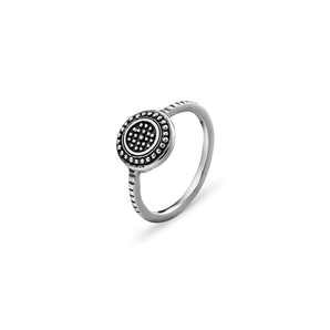 Ice Jewellery Sterling Silver Details Circle Ring - R1279K | Ice Jewellery Australia