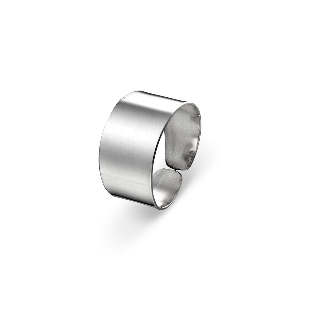 Ice Jewellery Sterling Silver Wide Plain Ring With Open End - R1285L | Ice Jewellery Australia