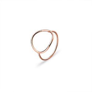 Ice Jewellery Sterling Silver Open Circle Ring With Rose Gold Plating - R1293KRG | Ice Jewellery Australia