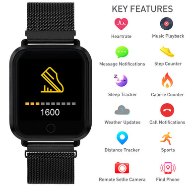 Reflex Active Series 6 Black Mesh Smart Watch - RA06-4050 | Ice Jewellery Australia