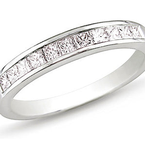 Ice Jewellery 1/2 Carat Princess Diamond Anniversary Band in 14K White Gold - 7500081502 | Ice Jewellery Australia