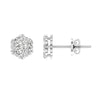 Ice Jewellery Cluster Stud Diamond Earrings with 0.50ct Diamonds in 9K White Gold - RJ9WECLUS50GH | Ice Jewellery Australia