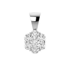 Ice Jewellery Cluster Diamond Pendant with 0.33ct Diamonds in 9K White Gold - RJ9WPCLUS33GH | Ice Jewellery Australia