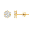 Ice Jewellery Cluster Stud Diamond Earrings with 1.00ct Diamonds in 9K Yellow Gold - RJ9YECLUS100GH | Ice Jewellery Australia