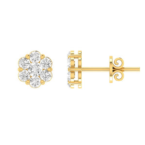 Ice Jewellery Cluster Stud Diamond Earrings with 0.25ct Diamonds in 9K Yellow Gold - RJ9YECLUS25GH | Ice Jewellery Australia