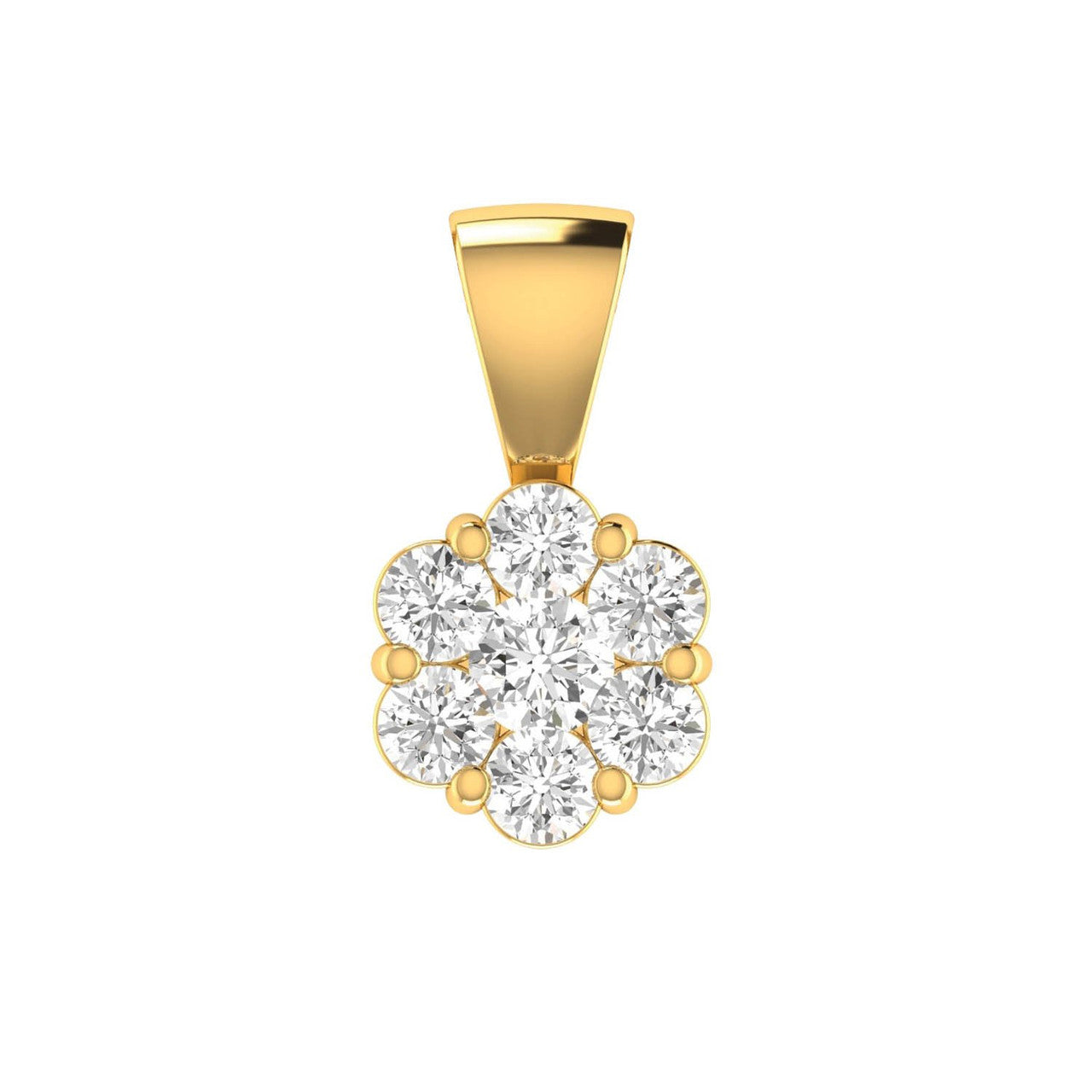 Ice Jewellery Cluster Diamond Pendant with 0.75ct Diamonds in 9K Yellow Gold - RJ9YPCLUS75GH | Ice Jewellery Australia