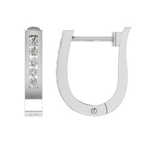 Ice Jewellery Diamond Huggie Earrings with 0.15ct Diamonds in 9K White Gold - RJO9WHUG15GH | Ice Jewellery Australia