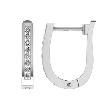 Ice Jewellery Diamond Huggie Earrings with 0.25ct Diamonds in 9K White Gold - RJO9WHUG25GH | Ice Jewellery Australia