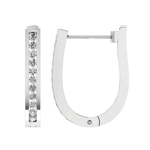Ice Jewellery Diamond Huggie Earrings with 0.50ct Diamonds in 9K White Gold - RJO9WHUG50GH | Ice Jewellery Australia