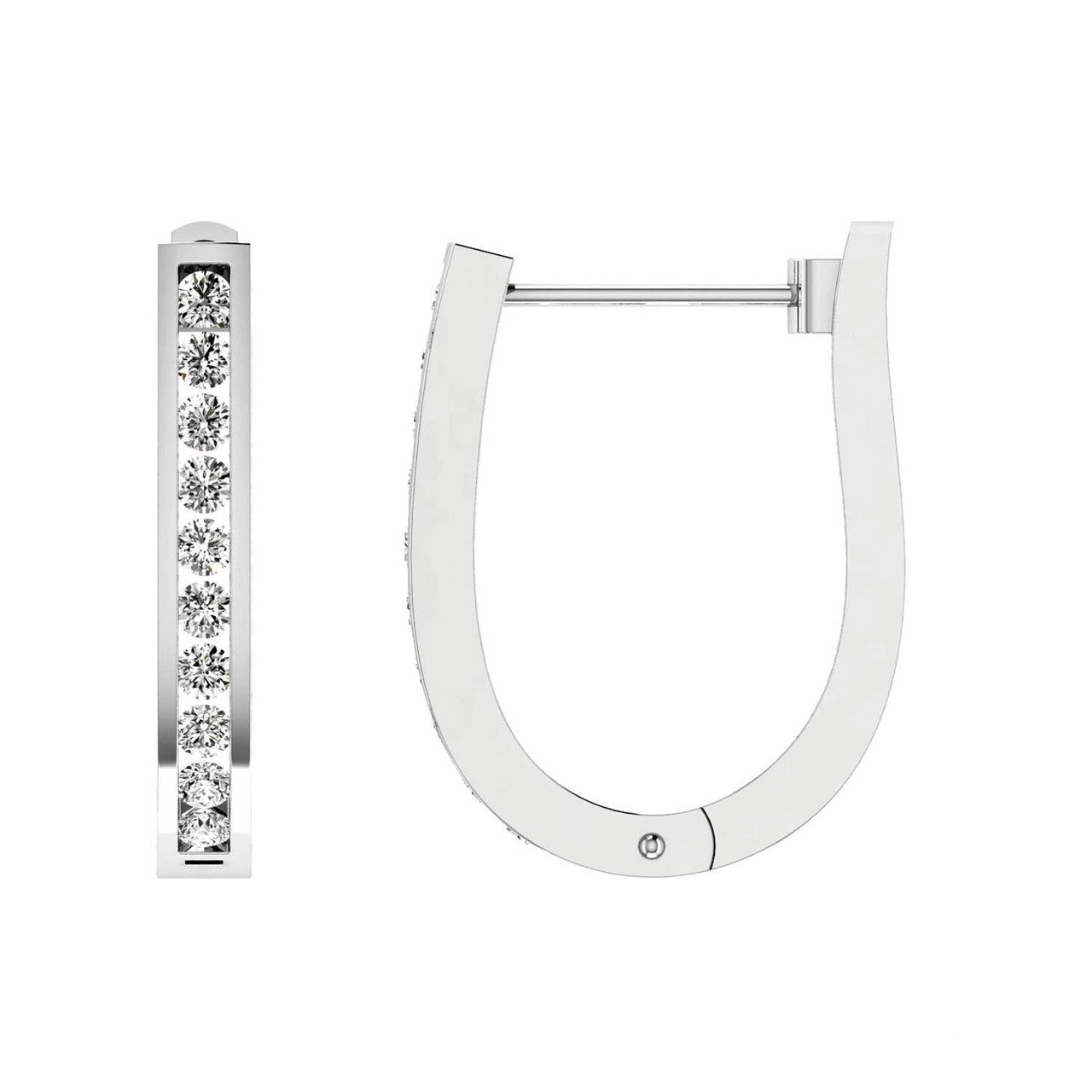 Ice Jewellery Diamond Huggie Earrings with 0.75ct Diamonds in 9K White Gold - RJO9WHUG75GH | Ice Jewellery Australia
