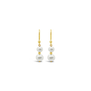 Ichu Duo Pearl Earrings Gold - RP1207G | Ice Jewellery Australia