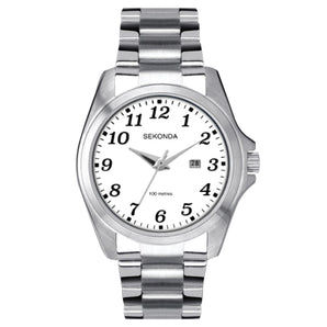 Sekonda Chrome Case White Dial Stainless Steel Bracelet Watch - SK1635 | Ice Jewellery Australia