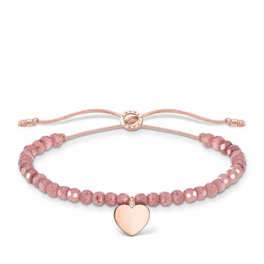 THOMAS SABO Charm Club Pink Jasper Rose Gold Plated Heart Bl 13-20cm - A1985-893-9-L20V | Ice Jewellery Australia