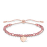 THOMAS SABO Charm Club Pink Jasper Rose Gold Plated Heart Bl 13-20cm - A1985-893-9-L20V | Ice Jewellery Australia