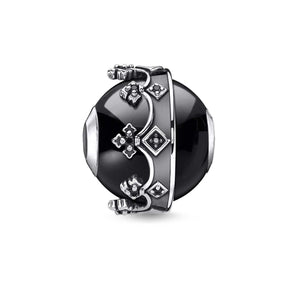THOMAS SABO Crown Blace Onyx Karma Bead - K0348-641-11 | Ice Jewellery Australia