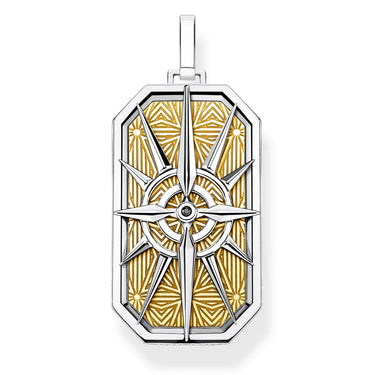 THOMAS SABO Compass Dog Tag Yellow Gold Plated Pendant - PE868-849-7 | Ice Jewellery Australia