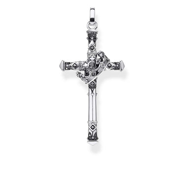 THOMAS SABO Rebel Kingdom Crowned Cross Black Cubic Zirconia Pendant - PE886-643-11 | Ice Jewellery Australia