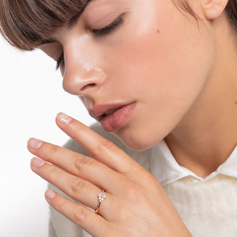 Charm Club Cubic Zirconia Rose Gold Plated Ring ICE Jewellery