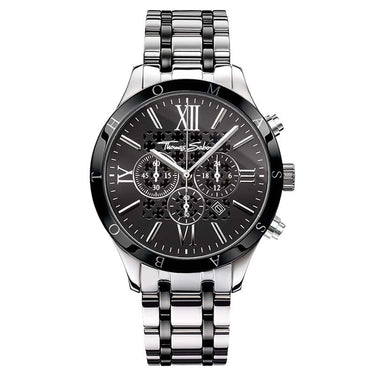 THOMAS SABO Rebel Black Bezel Dial Steel Watch - WA0139-222-203-43 mm | Ice Jewellery Australia