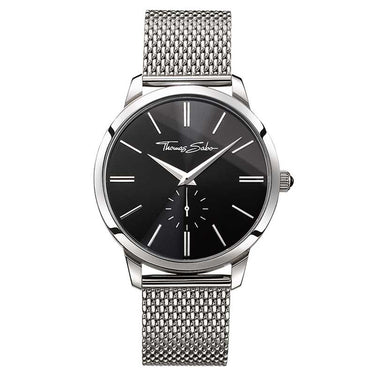 THOMAS SABO Classic Steel Mesh Black Dial Watch - WA0152-201-203-42 mm | Ice Jewellery Australia