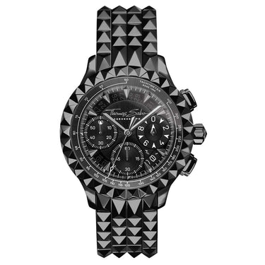 THOMAS SABO Pyramid Blace Dial Blace IP Chronograph Watch - WA0359-202-203-43 mm | Ice Jewellery Australia