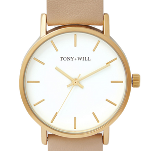 Tony + Will Small Classic White Stone Watch - TWT004FL-G/WHT/STONE | Ice Jewellery Australia