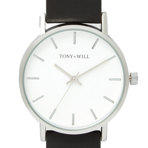 Tony + Will Small Classic White/Black Watch - TWT004FSLV/WHT/BLK | Ice Jewellery Australia