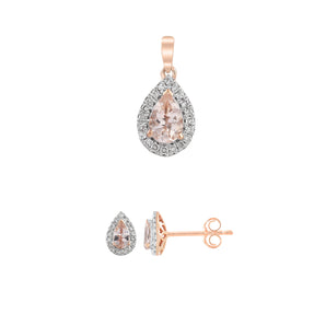 9 Carat Rose Gold & Diamond Jewellery Set