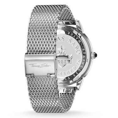 THOMAS SABO Classic Steel Mesh Black Dial Watch - WA0152-201-203-42 mm | Ice Jewellery Australia