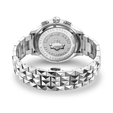 THOMAS SABO Pyramid Blace Dial Steel Chronograph Watch - WA0358-201-203-43 mm | Ice Jewellery Australia