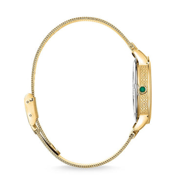 THOMAS SABO Malachite Dial Yellow IP Embossed Watch - WA0365-264-211-33 mm | Ice Jewellery Australia