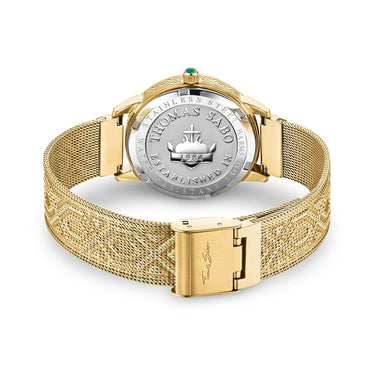 THOMAS SABO Malachite Dial Yellow IP Embossed Watch - WA0365-264-211-33 mm | Ice Jewellery Australia