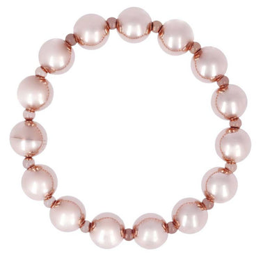 Bronzallure Rose Gold Plated Bead Bracelet 20.3cm - WSBZ00028.B | Ice Jewellery Australia