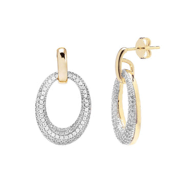 Bronzallure Gold Cubic Zirconia Oval Drop Earrings - WSBZ00573Y.WY | Ice Jewellery Australia