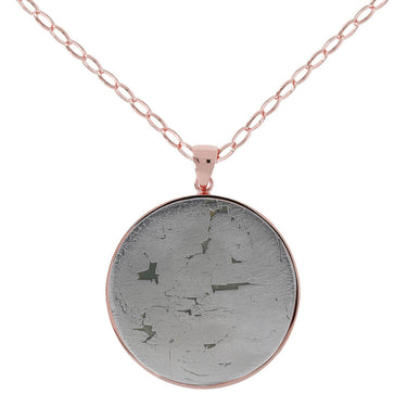 Bronzallure Stone Maxi Disc Long Rose Gold Necklace - WSBZ00708.P | Ice Jewellery Australia