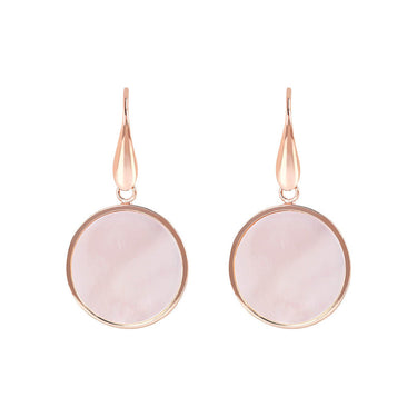 Bronzallure Stone Mini Disc Rose Gold Earrings - WSBZ00712.PM | Ice Jewellery Australia