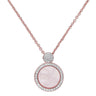 Bronzallure Preziosa Rose Quartz & Cubic Zirconia Necklace 47cm - WSBZ00815.R | Ice Jewellery Australia