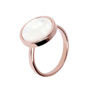 Bronzallure Alba White Mother Of Pearl Disc Fine Ring - WSBZ00904.WM | Ice Jewellery Australia