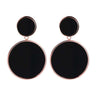 Bronzallure Alba Black Onyx Dble Disc Earrings - WSBZ00938.BO | Ice Jewellery Australia