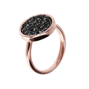 Bronzallure Black Spinel Round Ring - WSBZ01027.BS | Ice Jewellery Australia