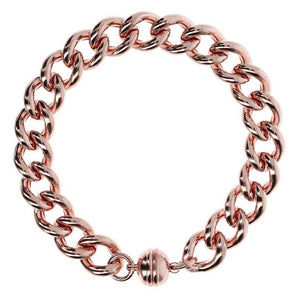 Bronzallure Polished Curb Magnetic Bracelet 19.7cm - WSBZ01117.R | Ice Jewellery Australia