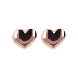 Bronzallure Rose Gold Plated 1cm Heart Stud Earrings - WSBZ01203.R | Ice Jewellery Australia