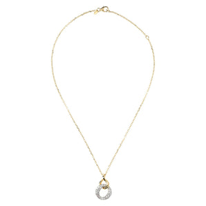 Bronzallure Golden Cubic Zirconia Circle Drop Necklace - WSBZ01209Y.Y | Ice Jewellery Australia