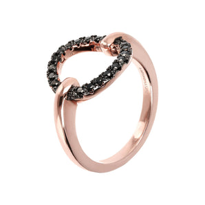 Bronzallure Black Spinel Pave Circle Ring - WSBZ01266.BS | Ice Jewellery Australia