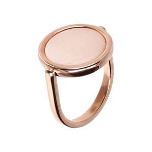 Bronzallure Small Natural Stone Disc Rose Gold Cocktail Ring - WSBZ01401.PM | Ice Jewellery Australia