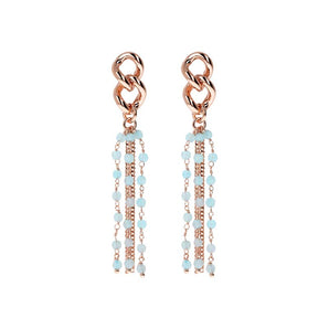 Bronzallure Curb & Light Blue Quartz Dangle Earrings - WSBZ01433.LBQ | Ice Jewellery Australia