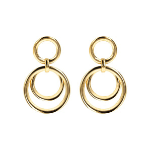 Bronzallure Golden Rose Multi Circle Yellow Gold Drop Earrings - WSBZ01455Y.Y | Ice Jewellery Australia