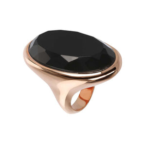 Bronzallure Oval Black Onyx Adjustable Ring - WSBZ01460.BO | Ice Jewellery Australia