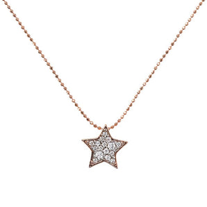 Bronzallure Fine Cubic Zirconia Star Necklace 45.7cm - WSBZ01467.W | Ice Jewellery Australia